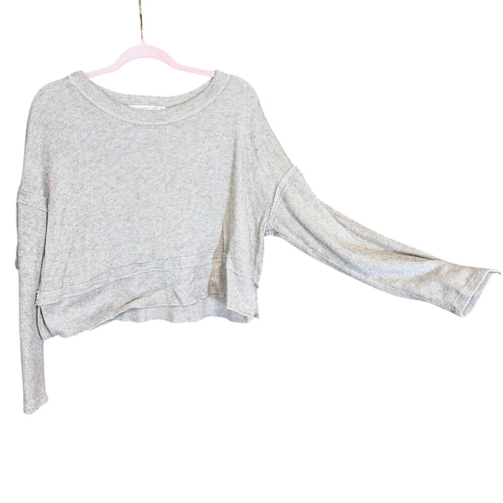 Altar’d State Cropped Knit Sweatshirt Neutral Beige Size Medium boho romantic